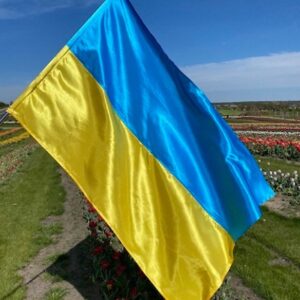 Флаг Украины атласный с карманом во флагшток, 140*90 см